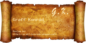Graff Konrád névjegykártya